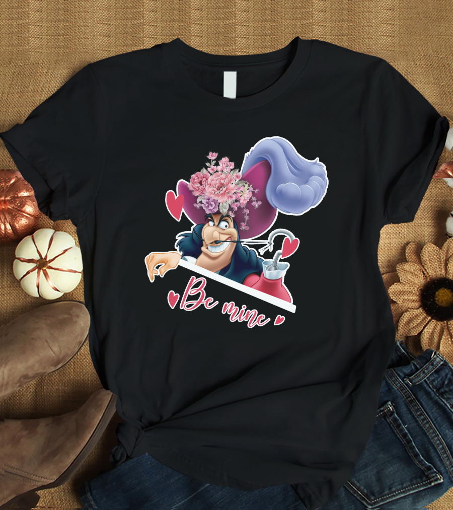 Be Mine Hook Captain Valentine's Day Flowers T-Shirt