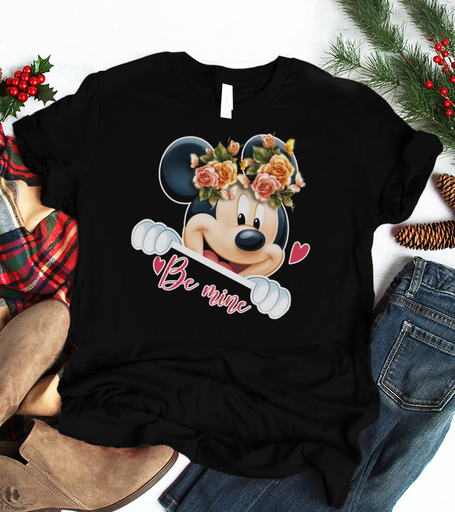Mickey Be Mine Floral Heart T-Shirt