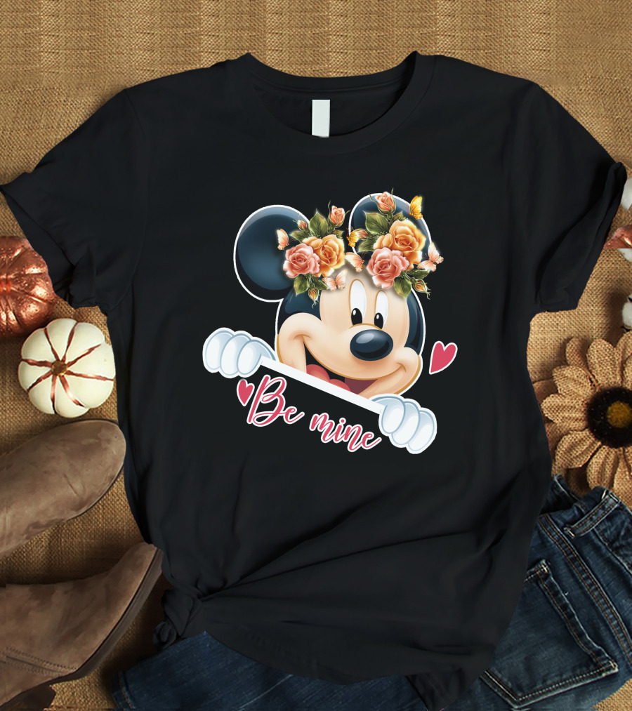 Mickey Be Mine Floral Heart T-Shirt