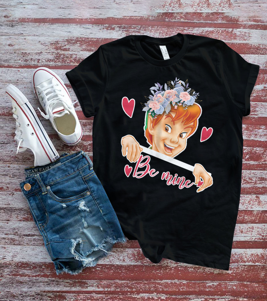 Peter Pan Be Mine Hearts Floral Crown T-Shirt