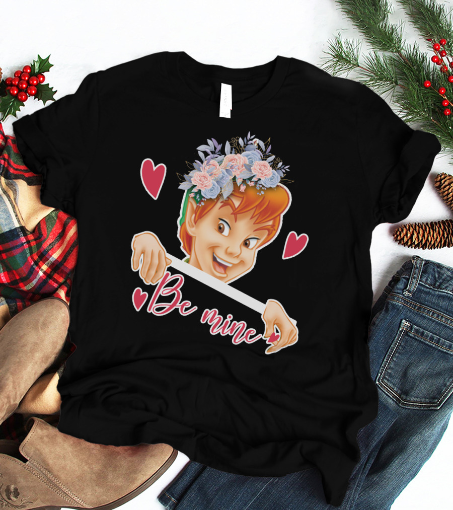 Peter Pan Be Mine Hearts Floral Crown T-Shirt
