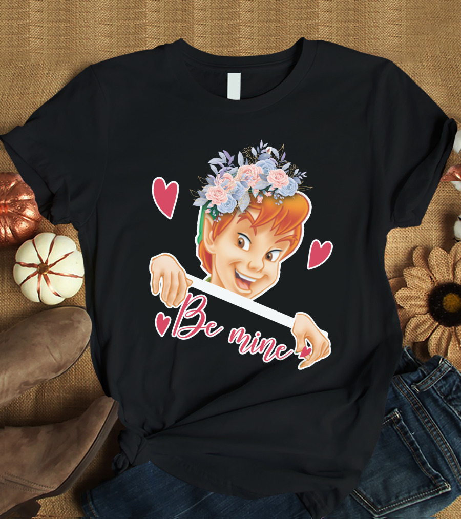 Peter Pan Be Mine Hearts Floral Crown T-Shirt