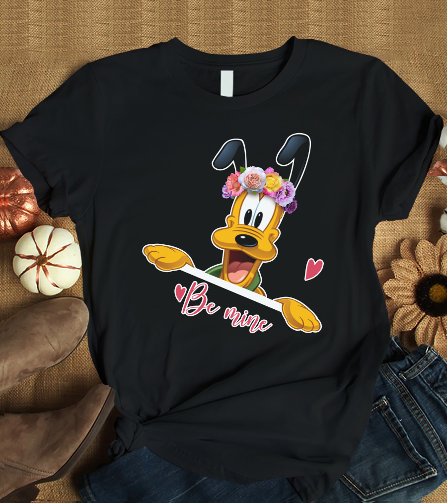 Be Mine Flower Crown Pluto Hearts T-Shirt