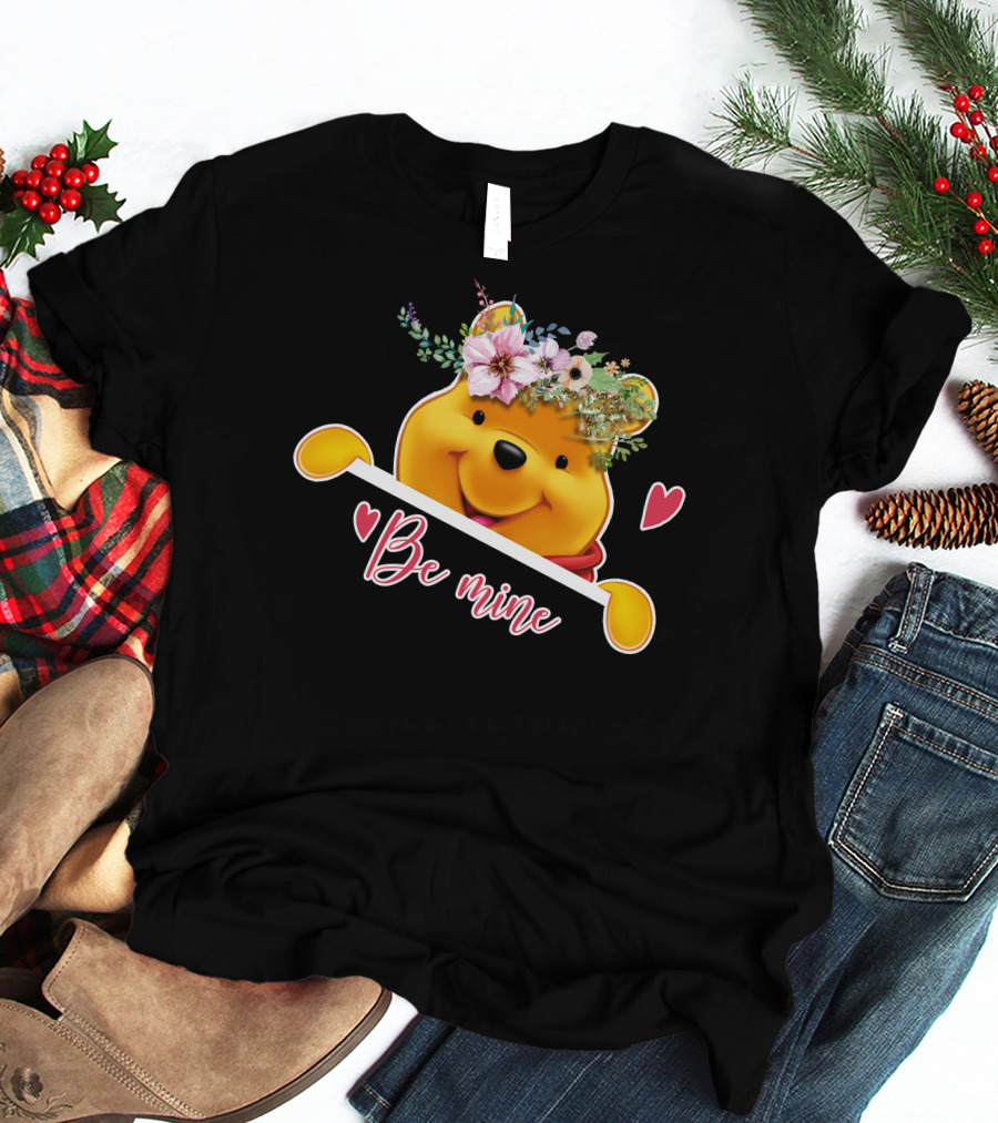 Be Mine Pooh Floral Heart T-Shirt