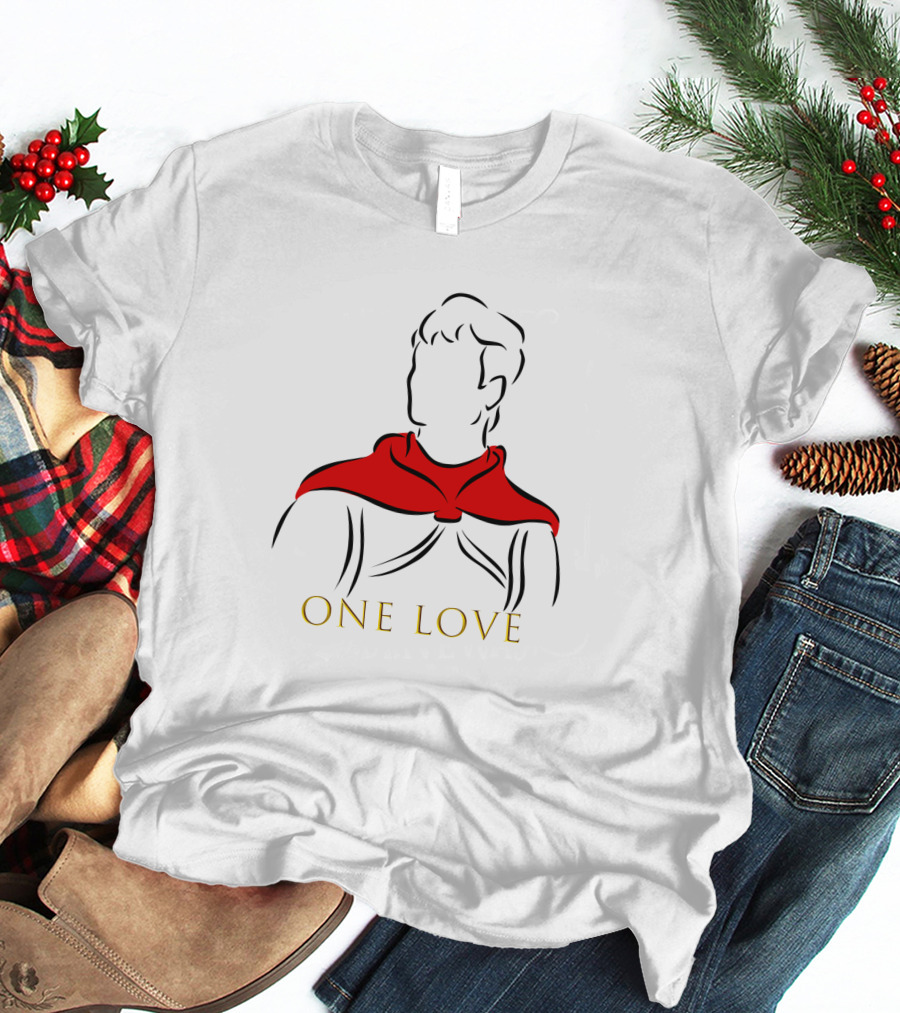 Snow White One Love Minimalist Sketch In Red And Black T-Shirt