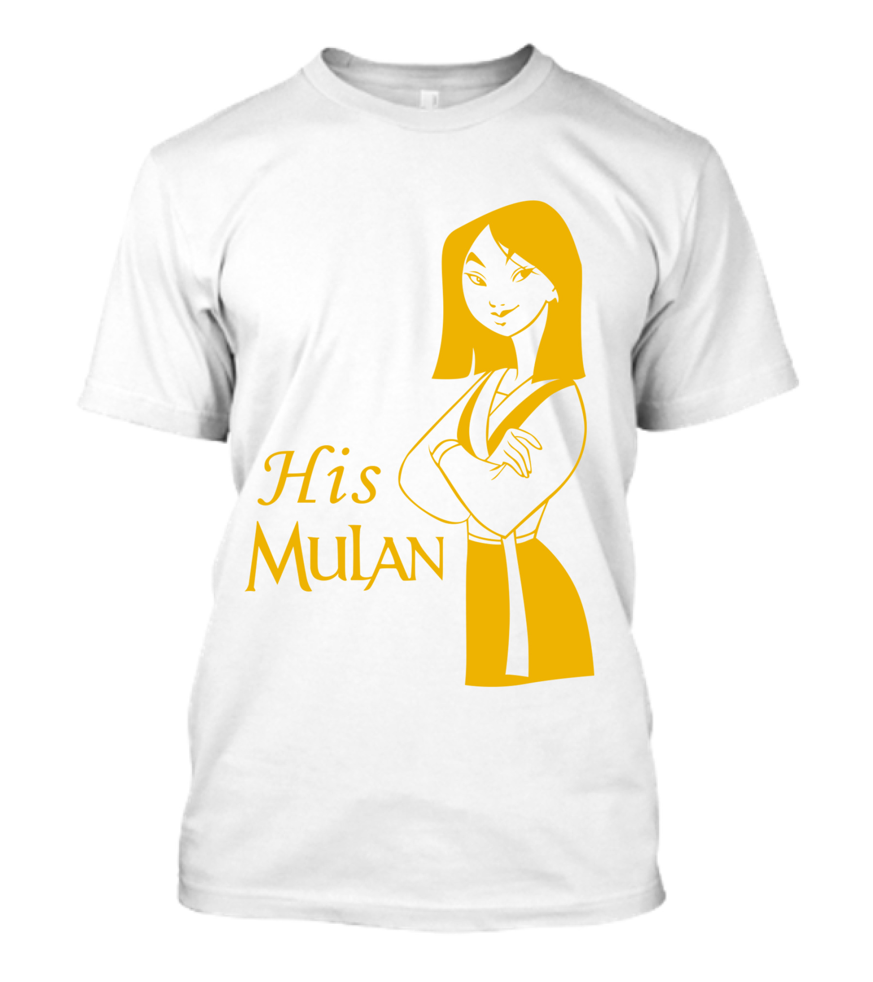 His Mulan Cartoon Character And Text In Yellow T-Shirt
