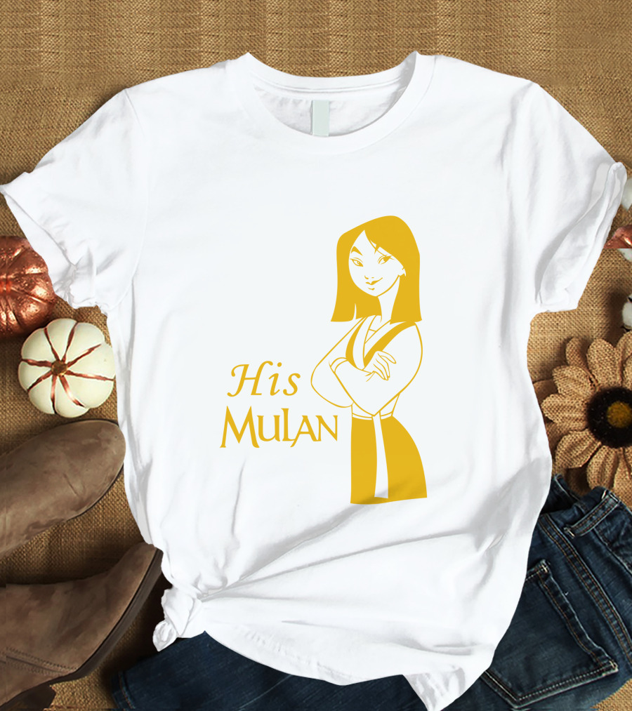 His Mulan Cartoon Character And Text In Yellow T-Shirt