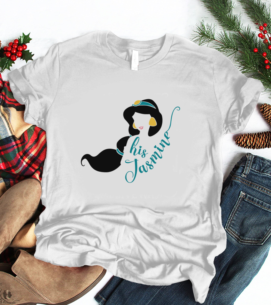 His Jasmine Princess Silhouette With Long Hair And Gold Accessories T-Shirt