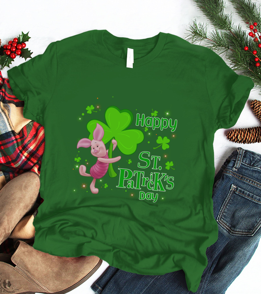 Happy St. Patrick's Day Piglet Shamrock T-Shirt