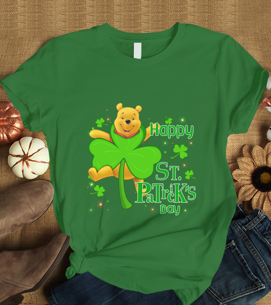 Happy St. Patrick's Day Pooh Shamrock T-Shirt