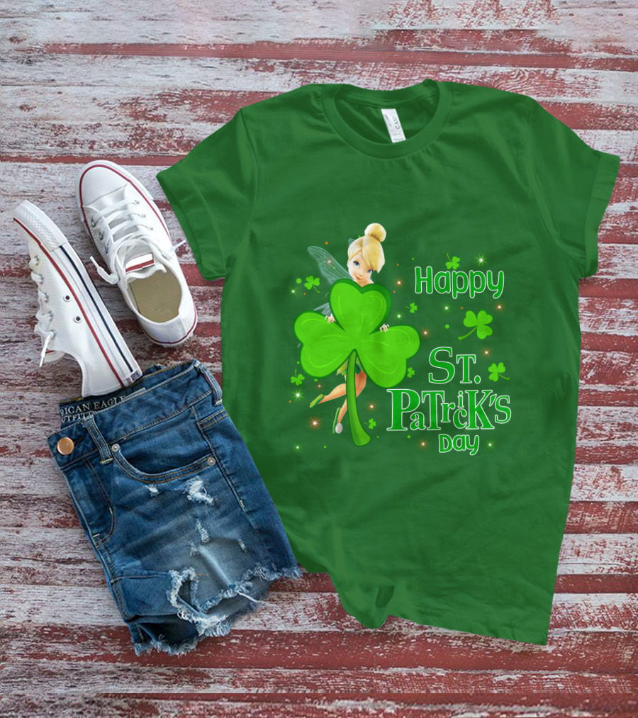 Happy St. Patrick's Day Tinkerbell Shamrock T-Shirt