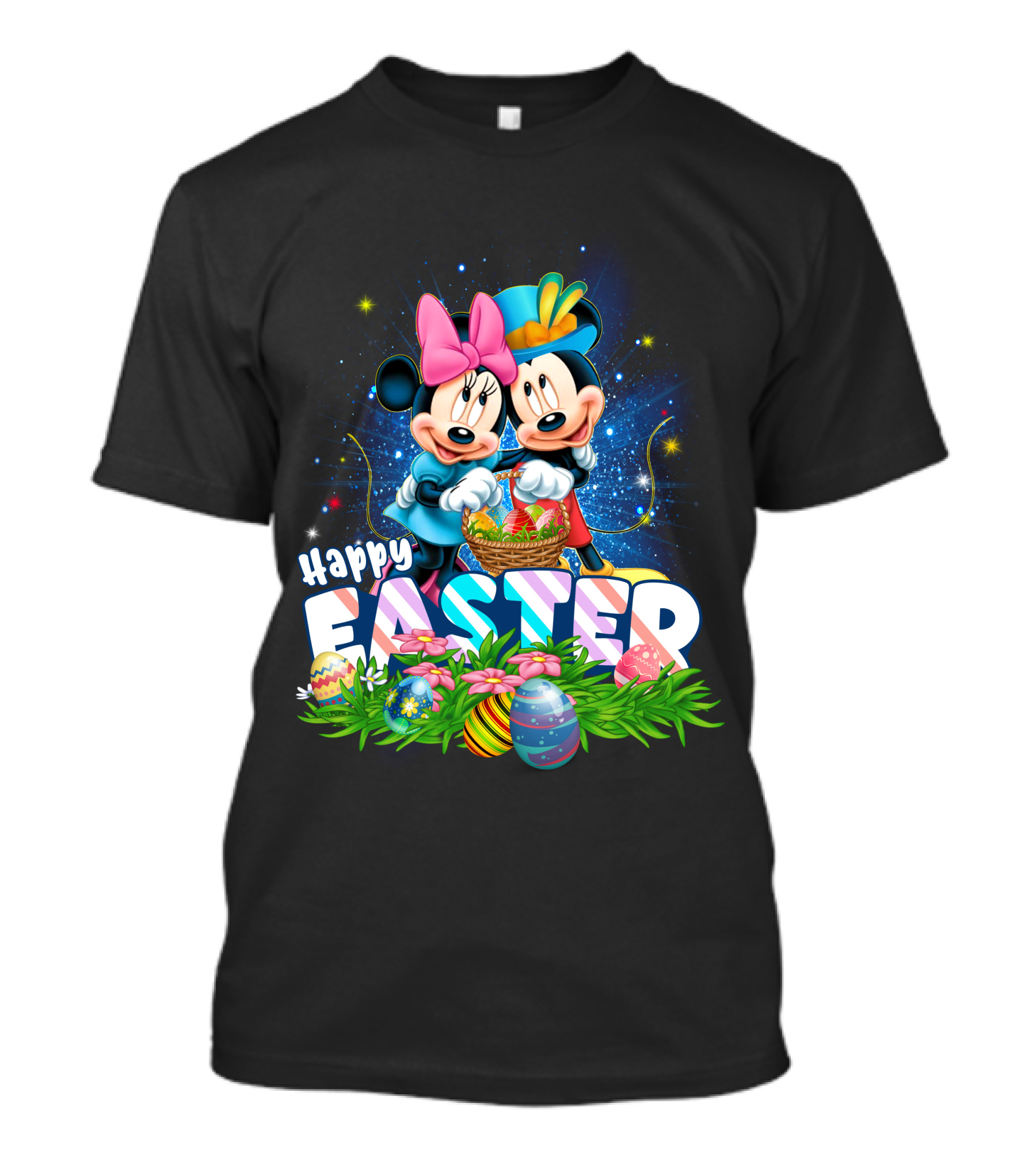 Mk Mn Happy Easter Basket Celebration With Colorful Eggs T-Shirt