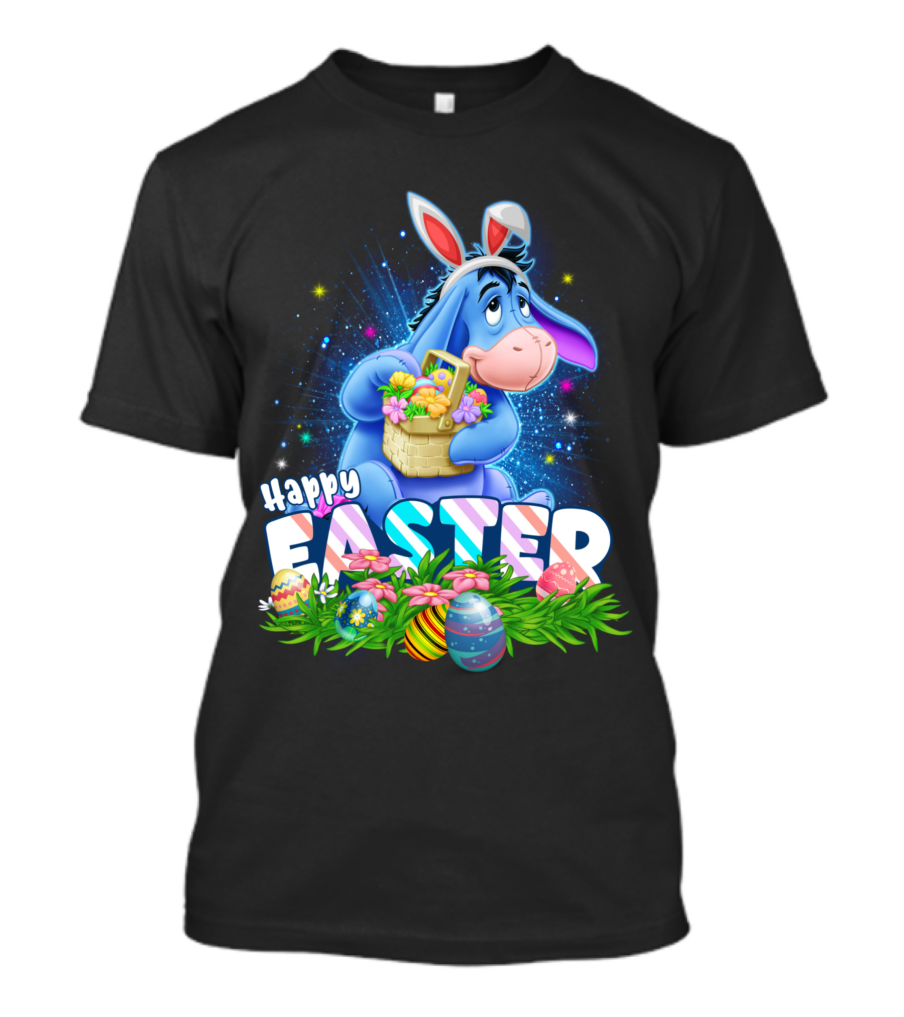 Eeyore Easter Basket With Eggs And Flowers Happy Easter T-Shirt