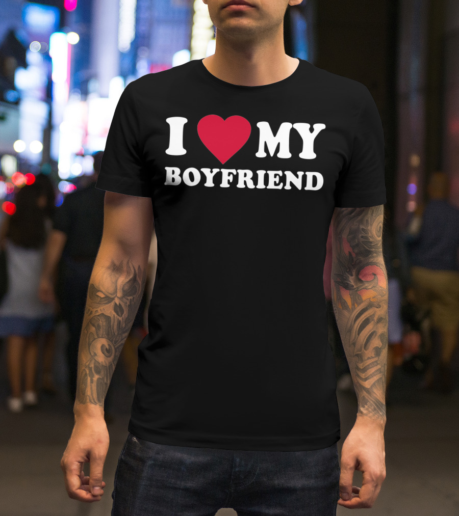 I Love My Boyfriend Heart T-Shirt