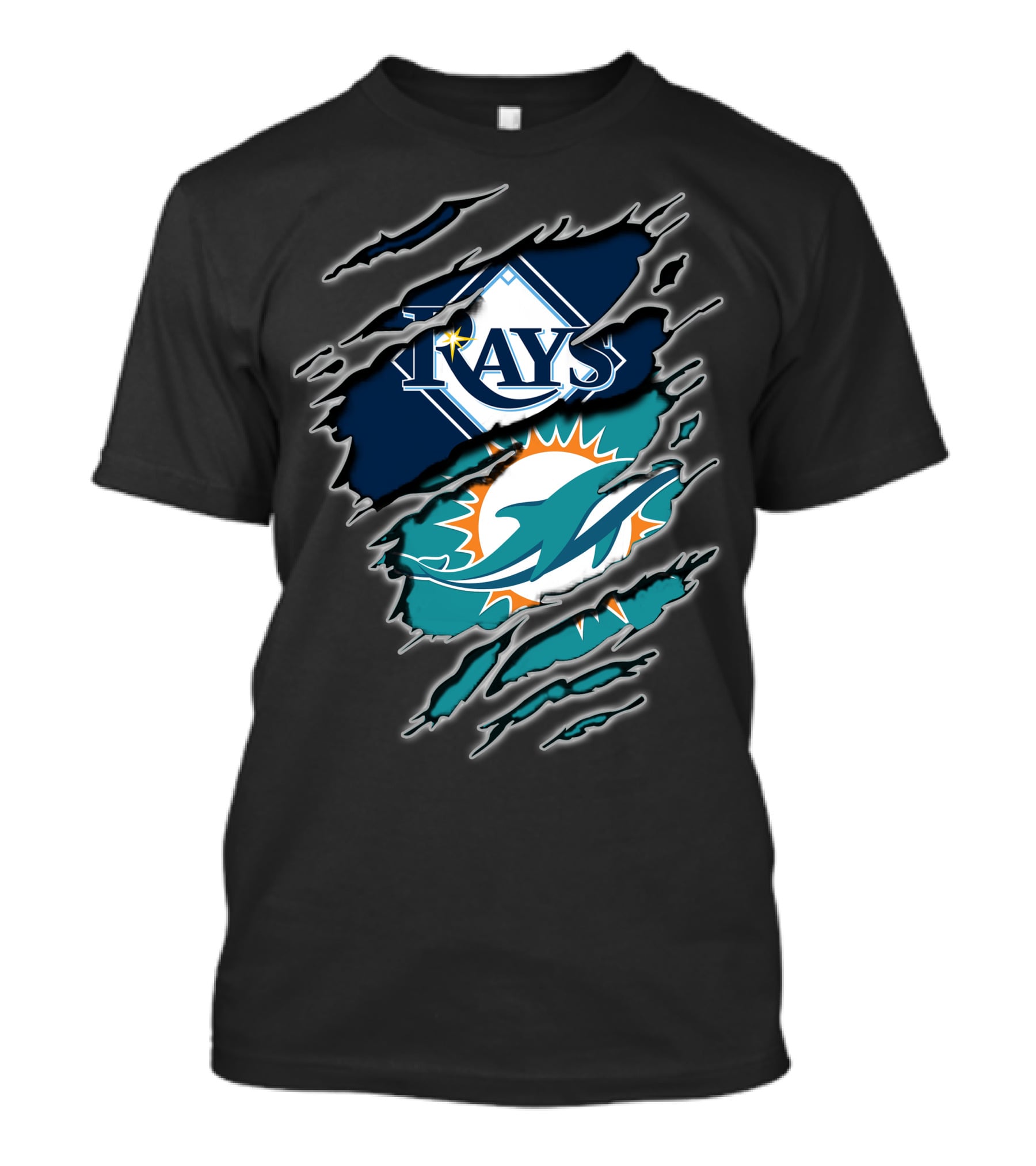 Rays Dolphins Ripped T-Shirt