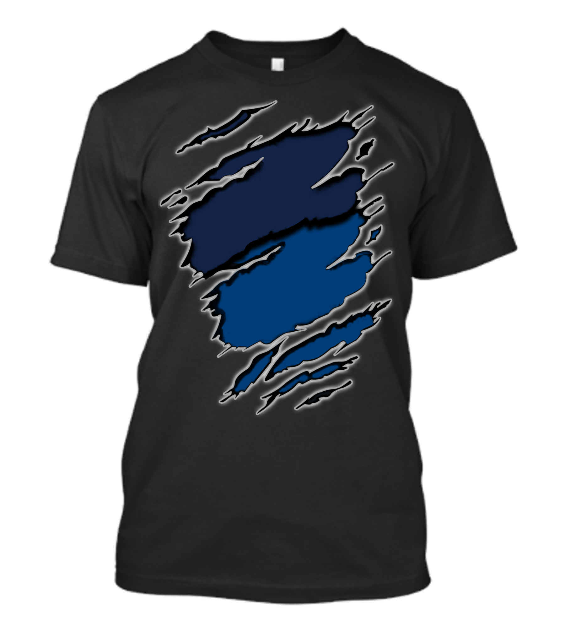 Yan Colts18 Blue And Black Torn T-Shirt