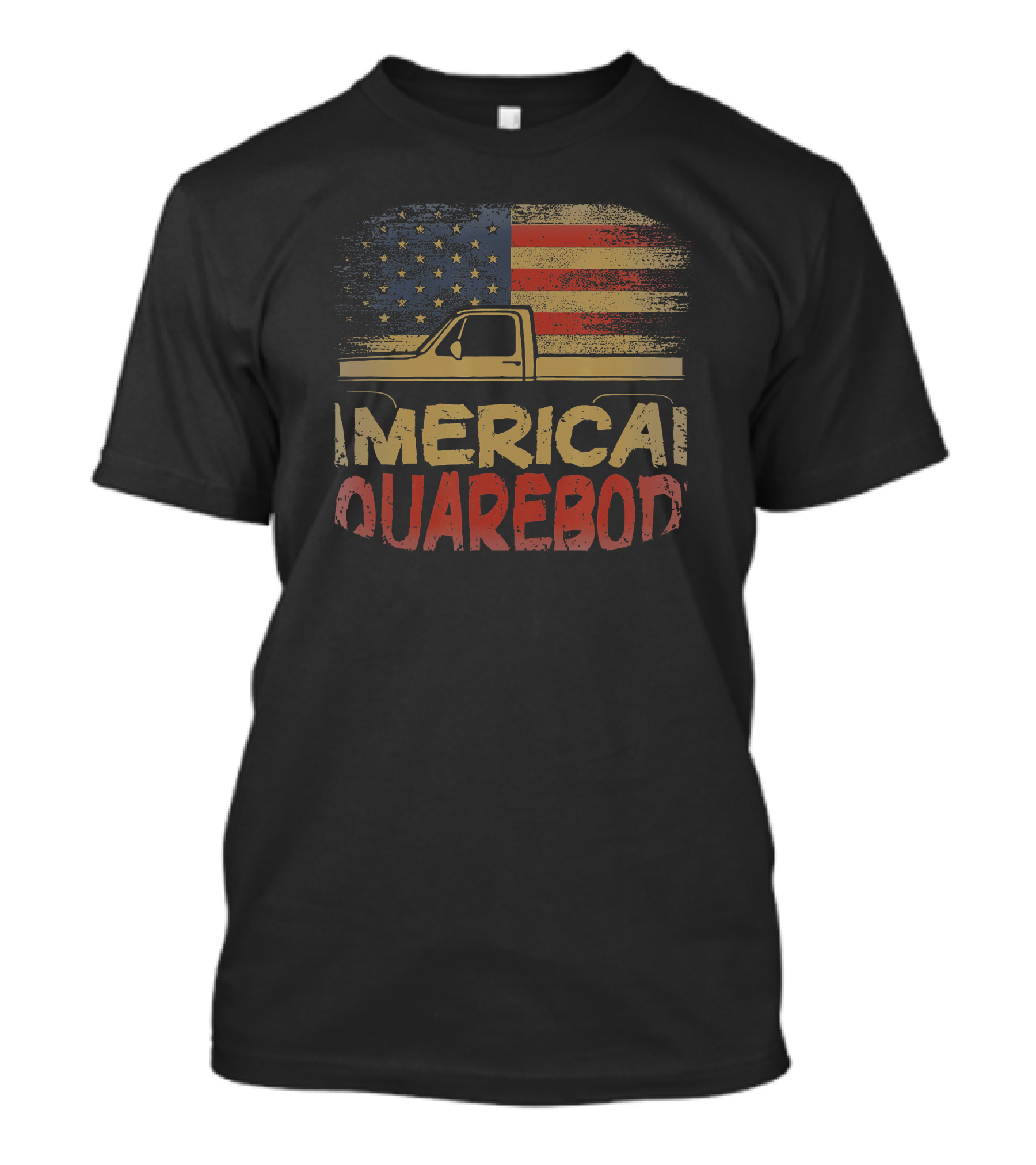 American Flag Squarebody Truck Graphic U.S. Americana T-Shirt