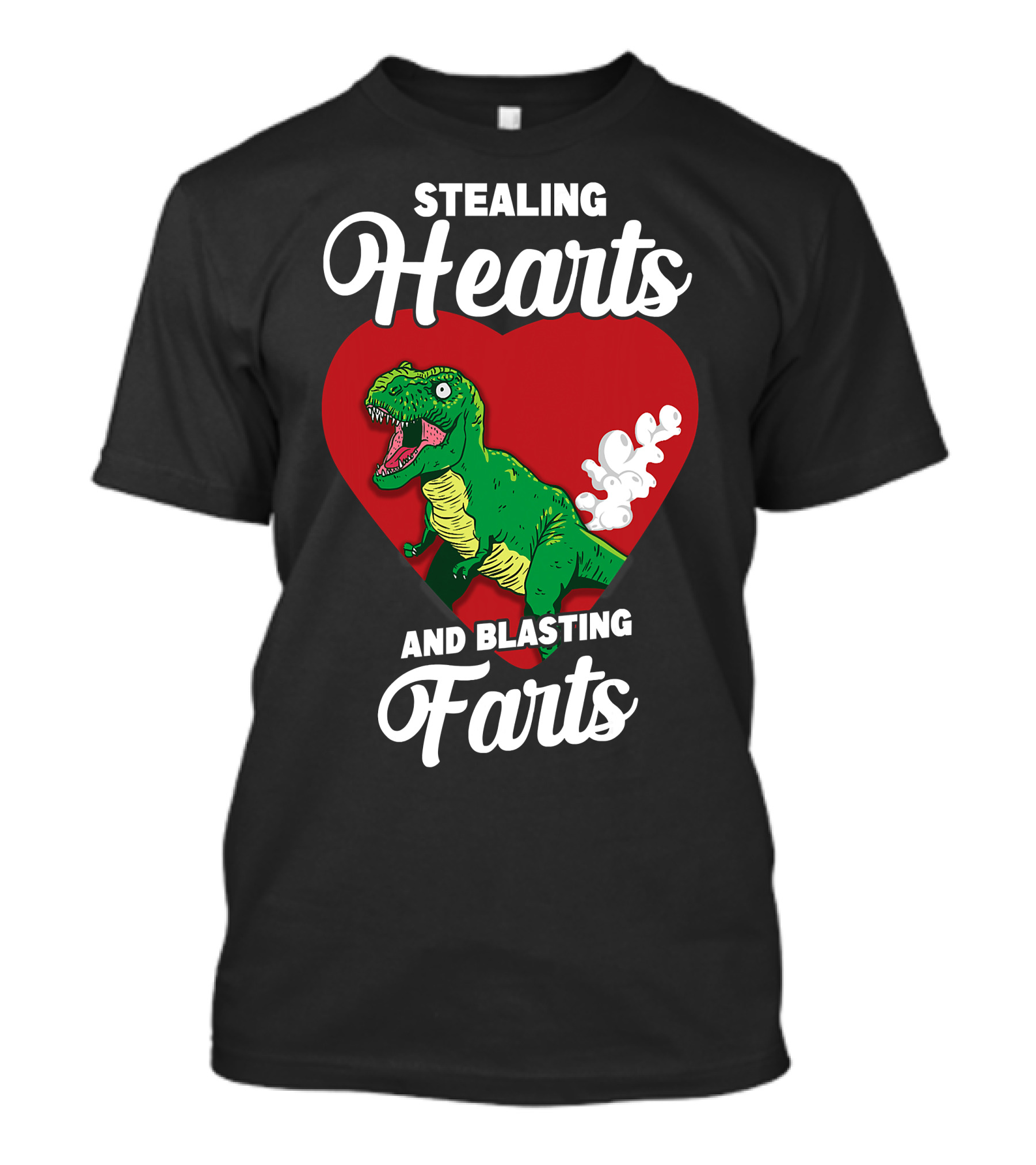 Stealing Hearts And Blasting Farts Dinosaur In Red Heart T-Shirt