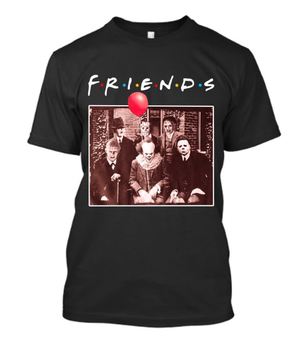 FRIENDS Horror Characters With Red Balloon Image T-Shirt