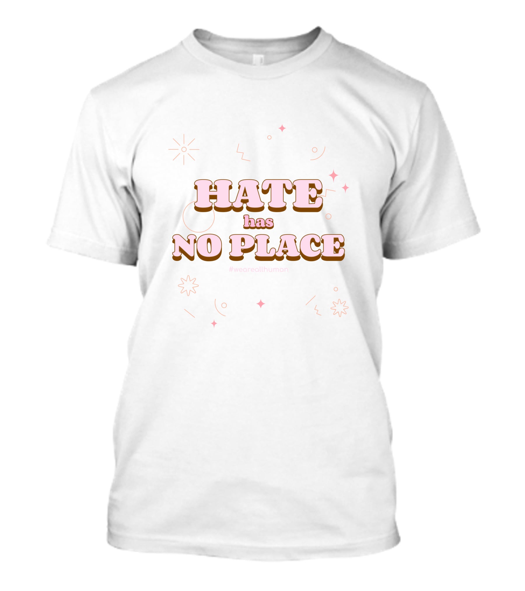 Hate Has No Place #Weareallhuman Asian Hate Awareness T-Shirt