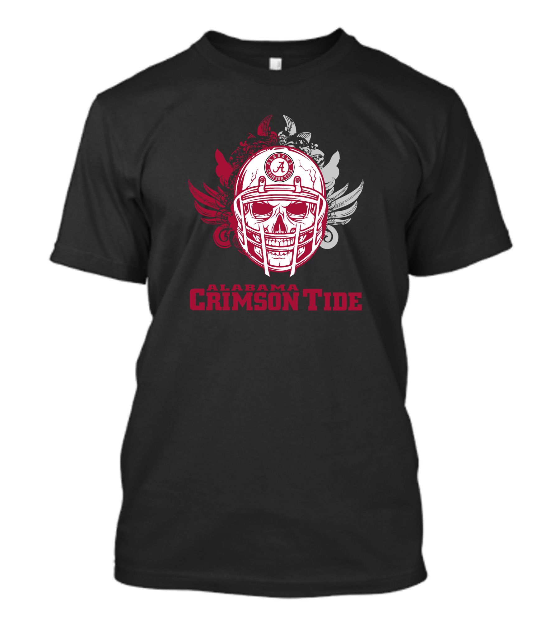 Alabama Crimson Tide Skull Football Helmet T-Shirt
