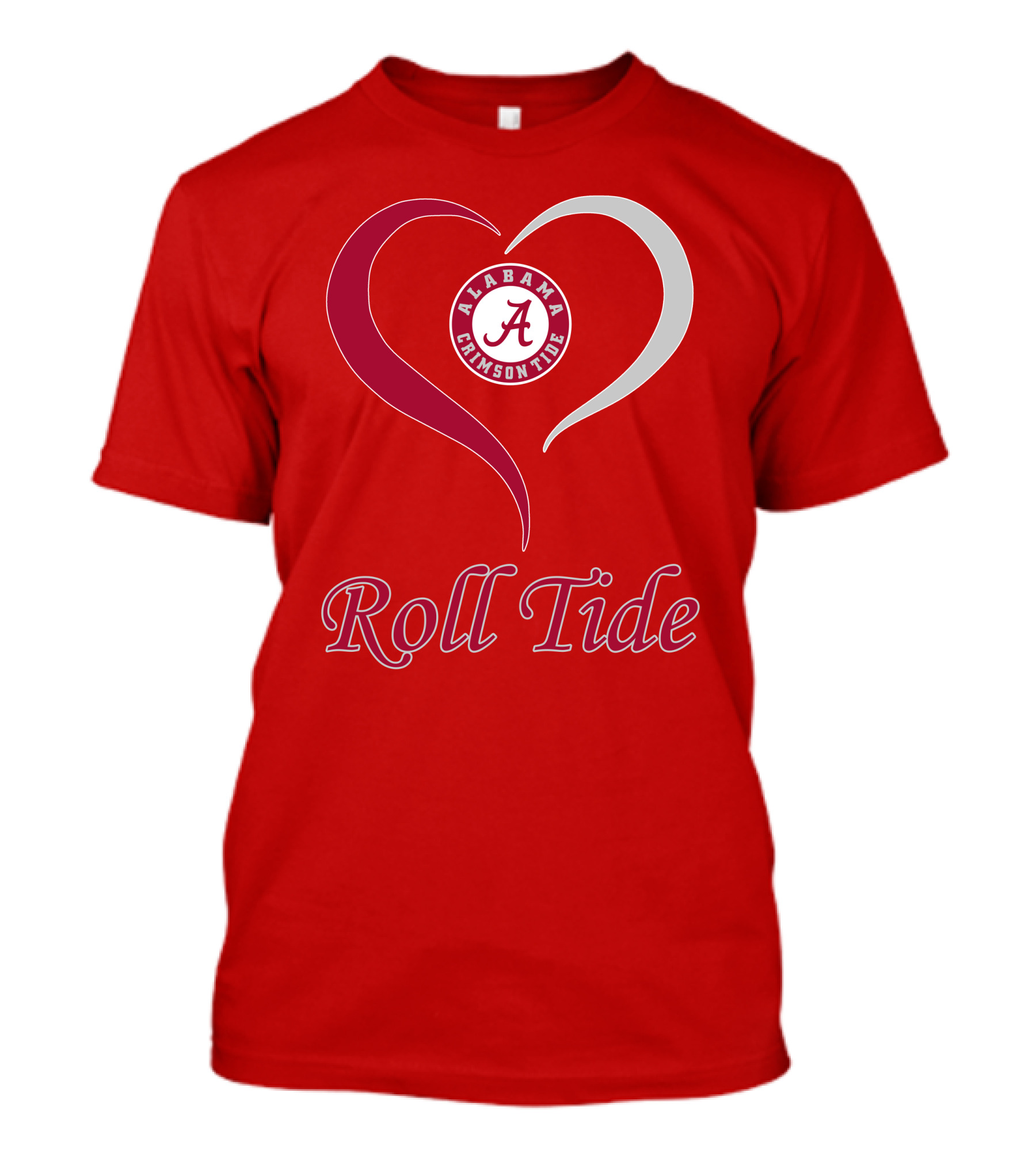 Alabama Crimson Tide Roll Tide Heart T-Shirt