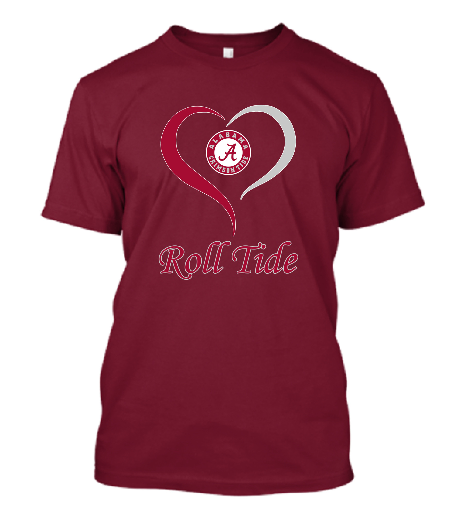 Alabama Crimson Tide Heart Roll Tide T-Shirt