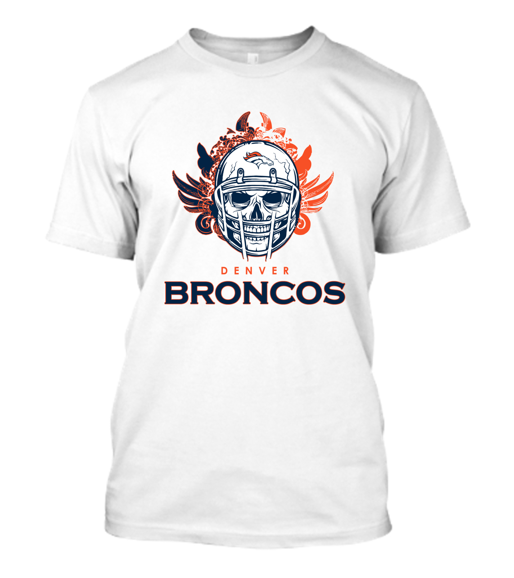 Denver Broncos Skull Helmet Wings T-Shirt