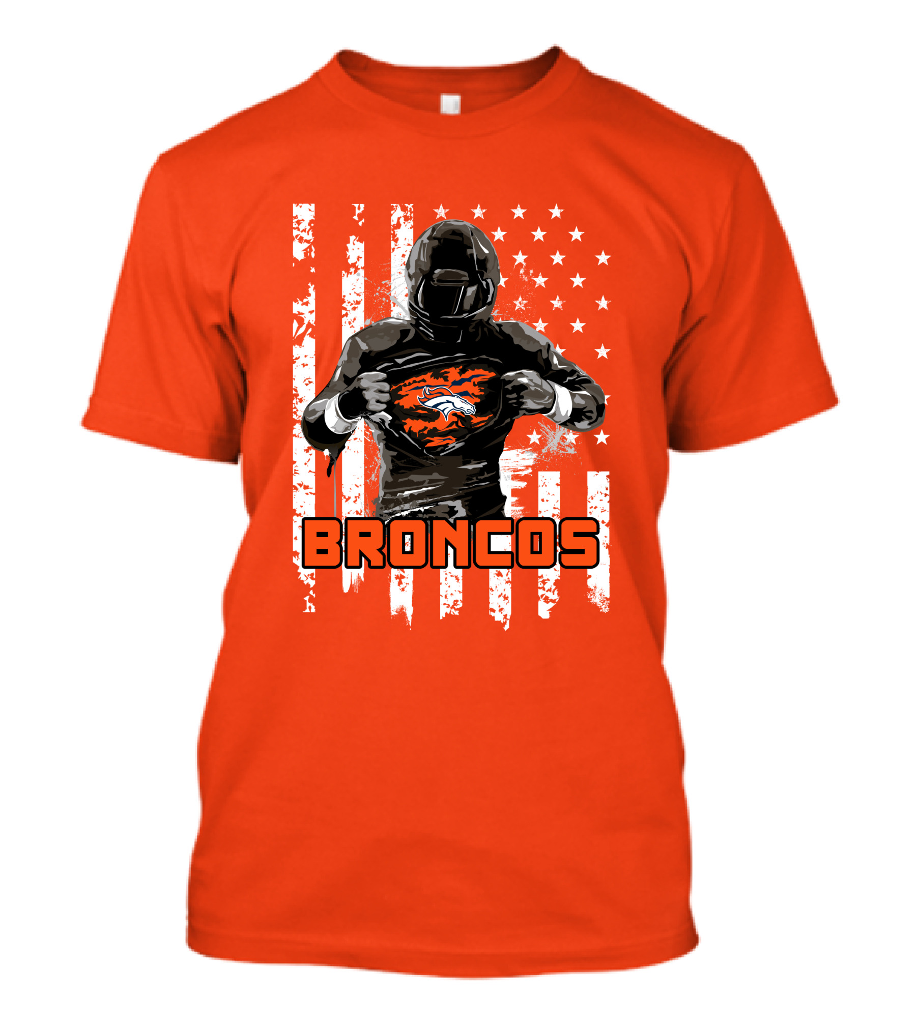 Denver Broncos Football Player American Flag T-Shirt