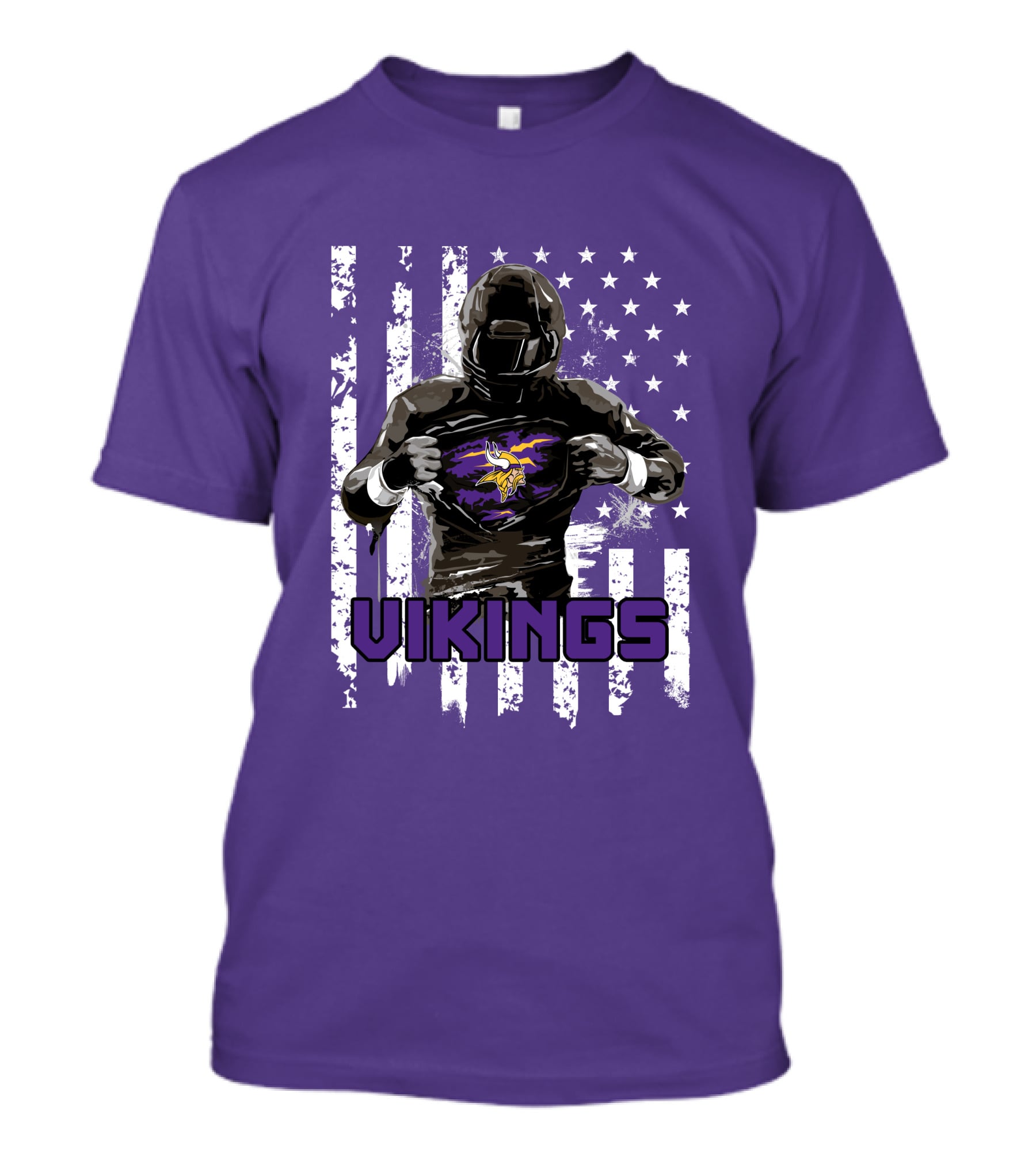 Minnesota Vikings Superhero Player American Flag T-Shirt