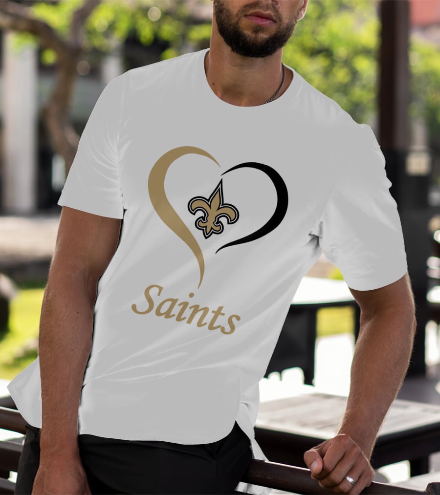 New Orleans Saints Heart Fleur-de-Lis T-Shirt