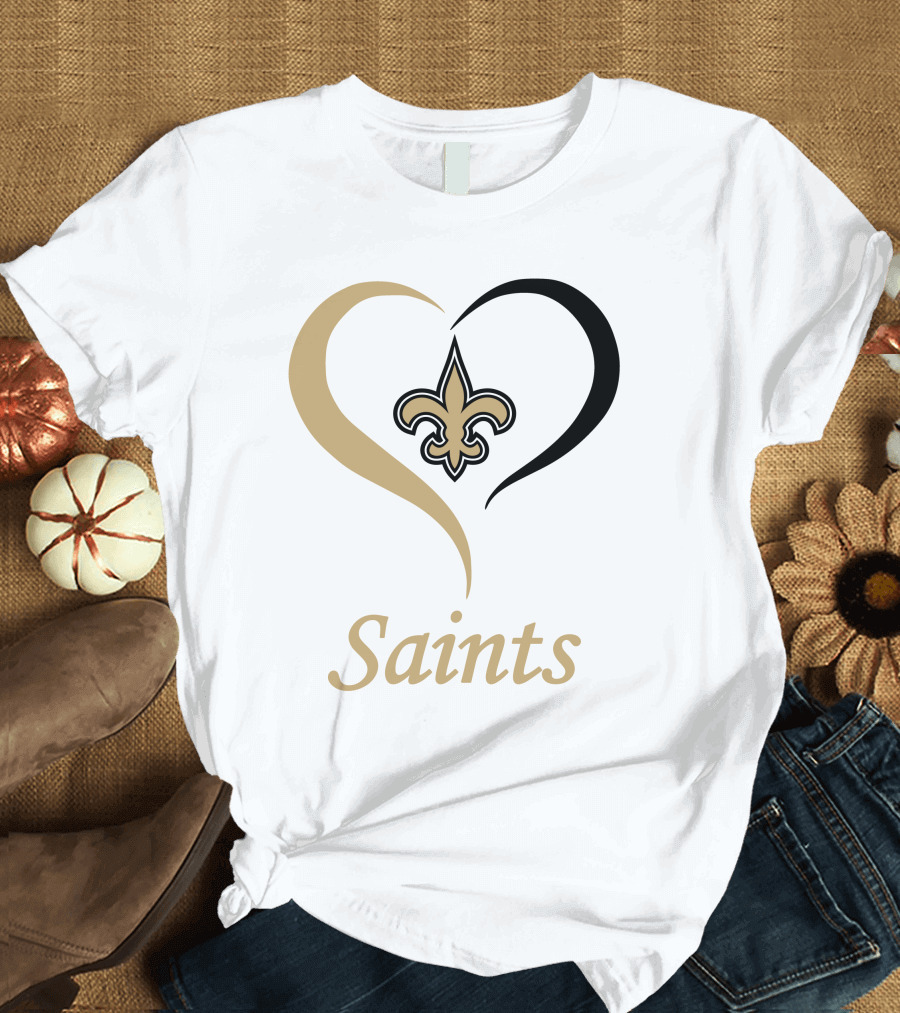 New Orleans Saints Heart Fleur-de-Lis T-Shirt