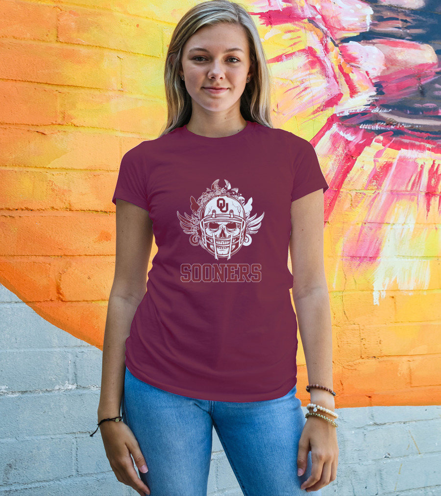 Sooners Skull Helmet OU T-Shirt