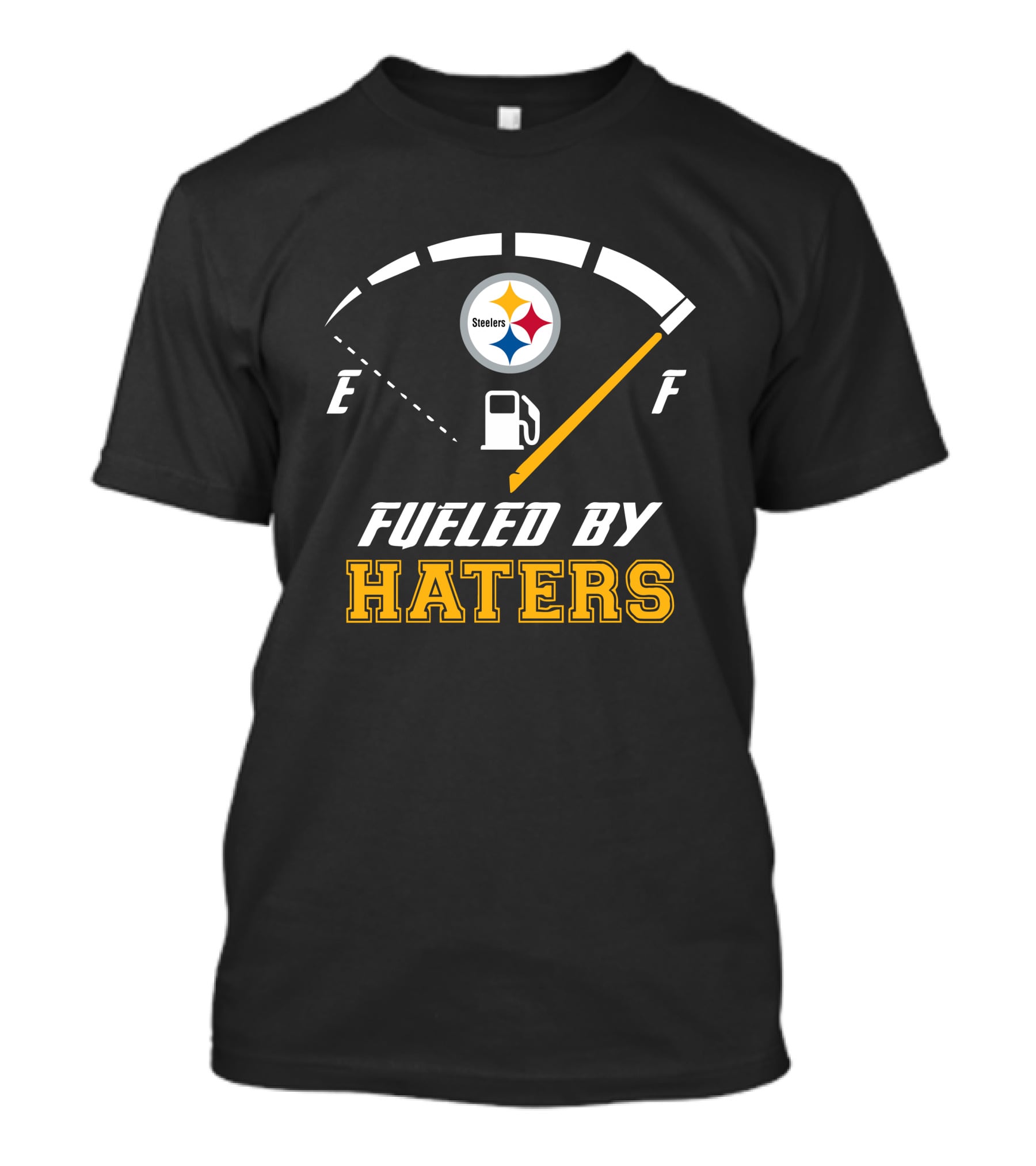 Pittsburgh Steelers Fueled By Haters Gauge Fuel Tank T-Shirt