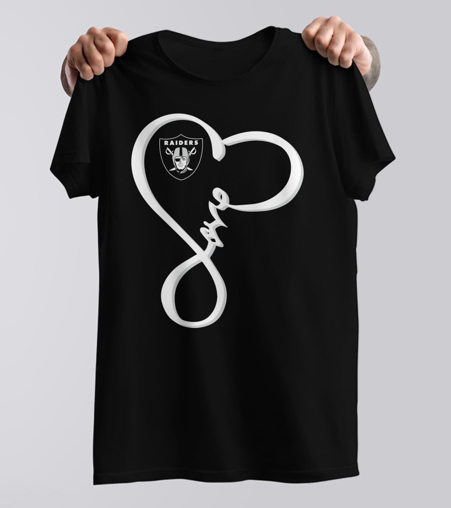 Love My Raiders Heart Design Las Vegas Raiders T-Shirt