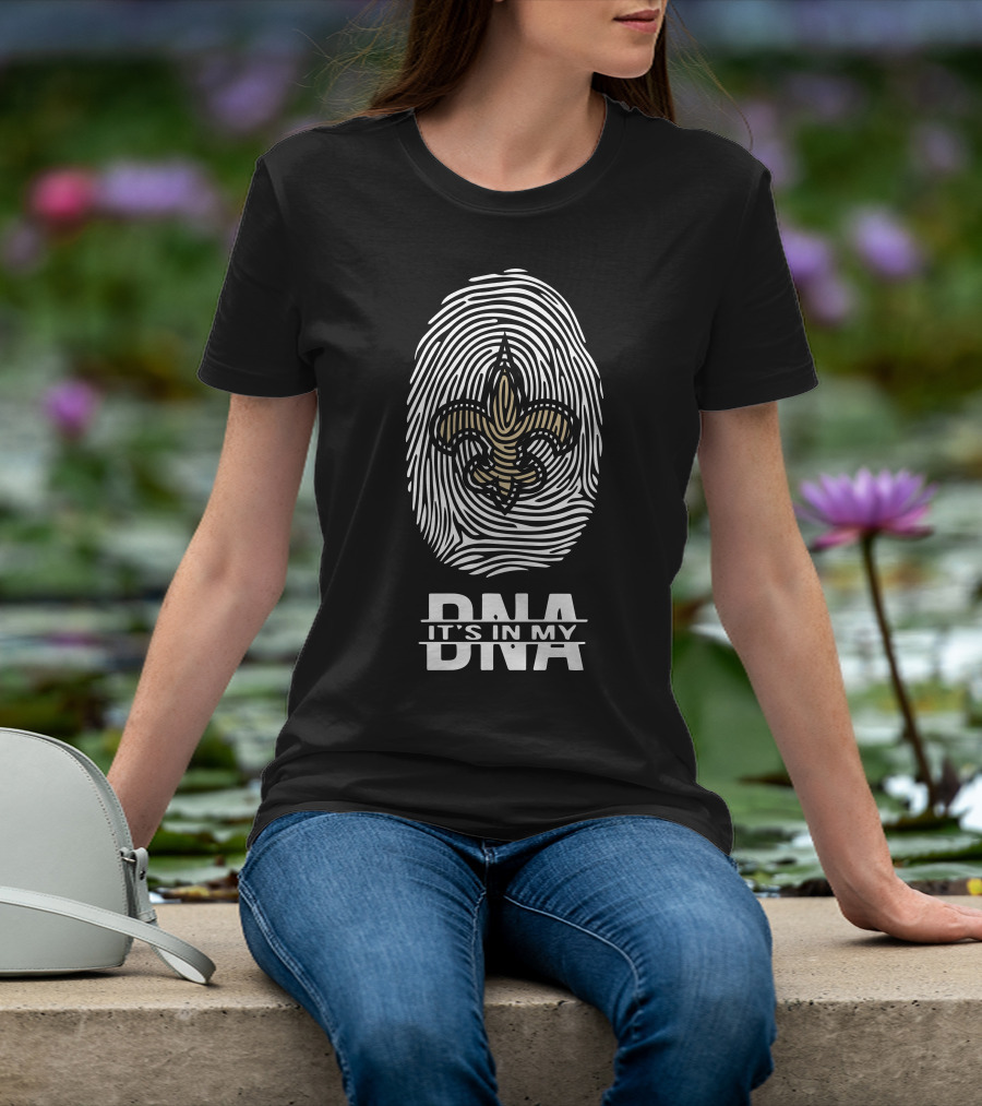 New Orleans Saints It's In My Dna Fingerprint Fleur-De-Lis T-Shirt
