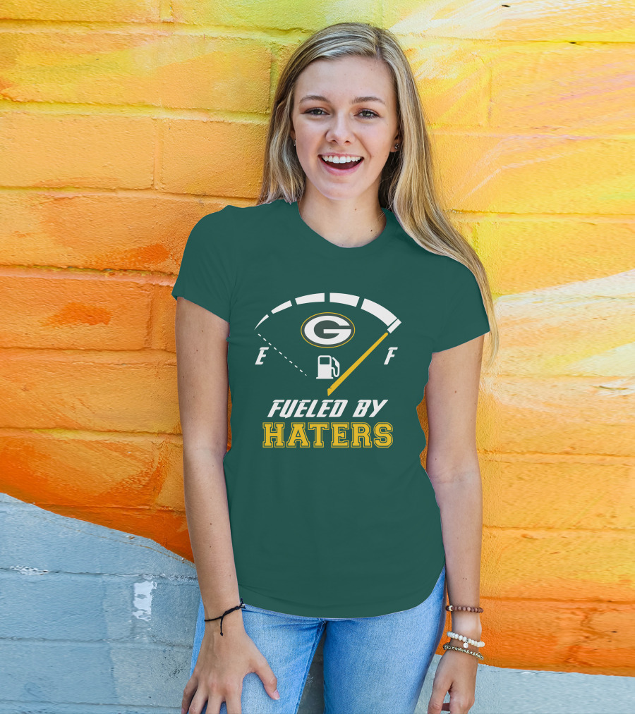 Green Bay Packers Fueled By Haters Fuel Gauge T-Shirt