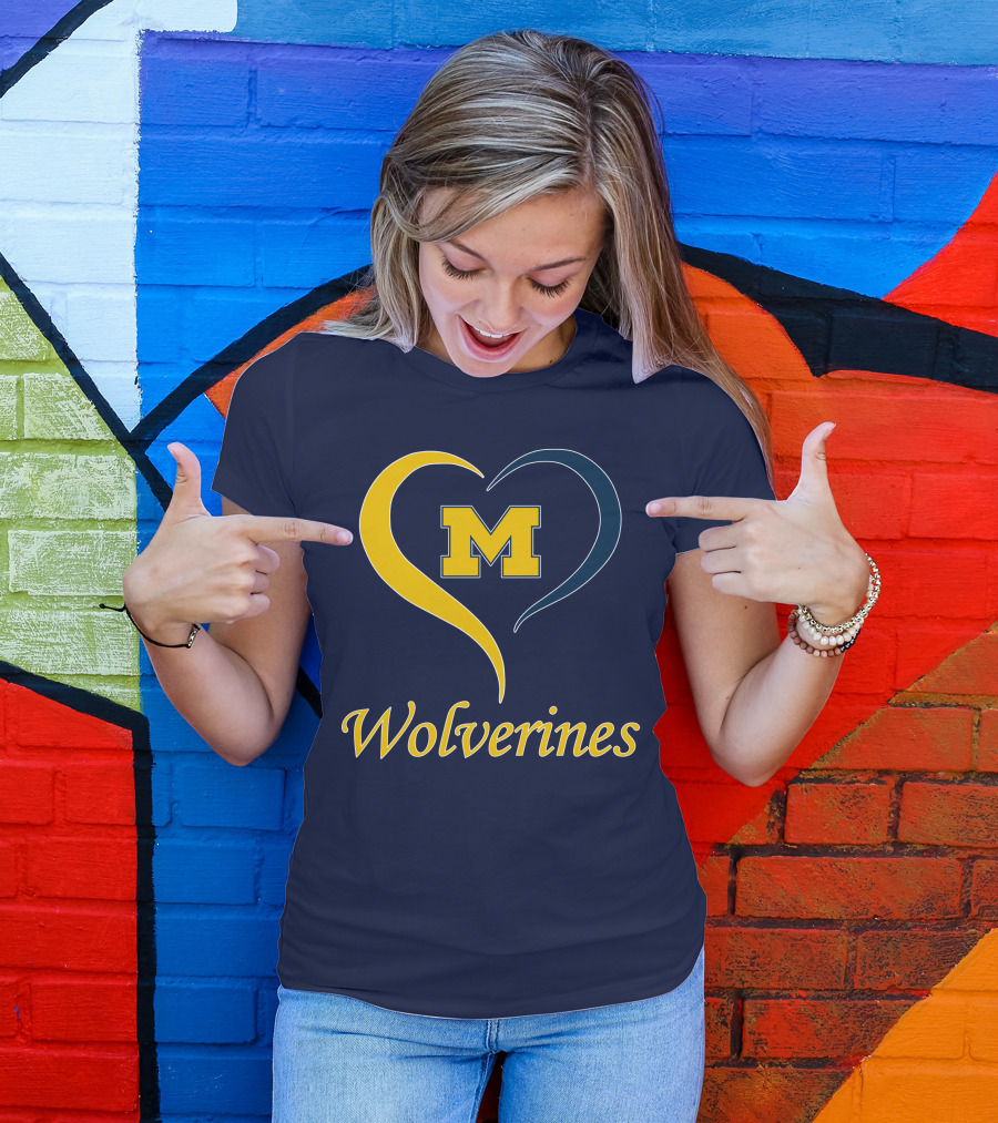 Michigan Wolverines Heart M T-Shirt
