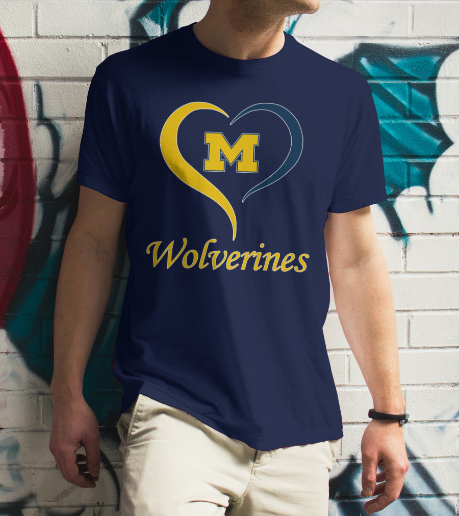 Michigan Wolverines Heart M T-Shirt