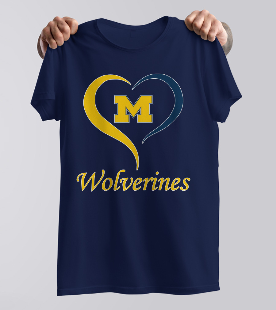 Michigan Wolverines Heart M T-Shirt