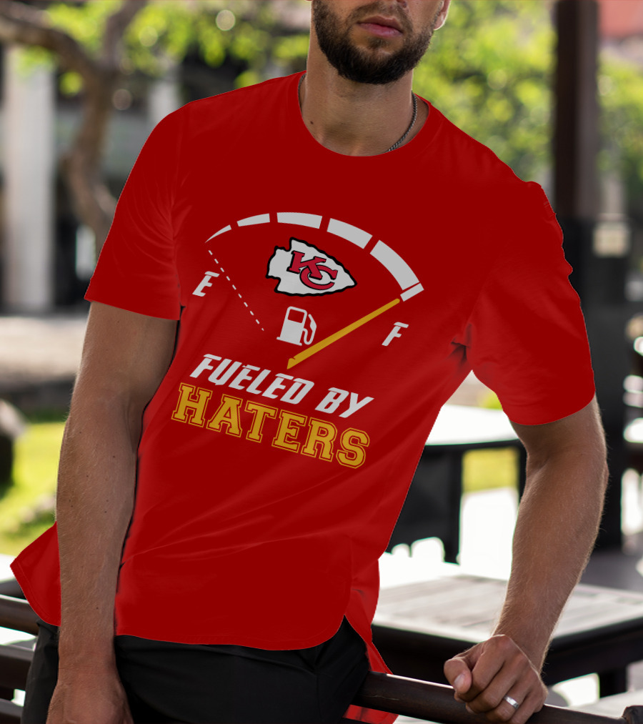 Kansas City Chiefs KC Logo Fueled By Haters Fuel Gauge T-Shirt