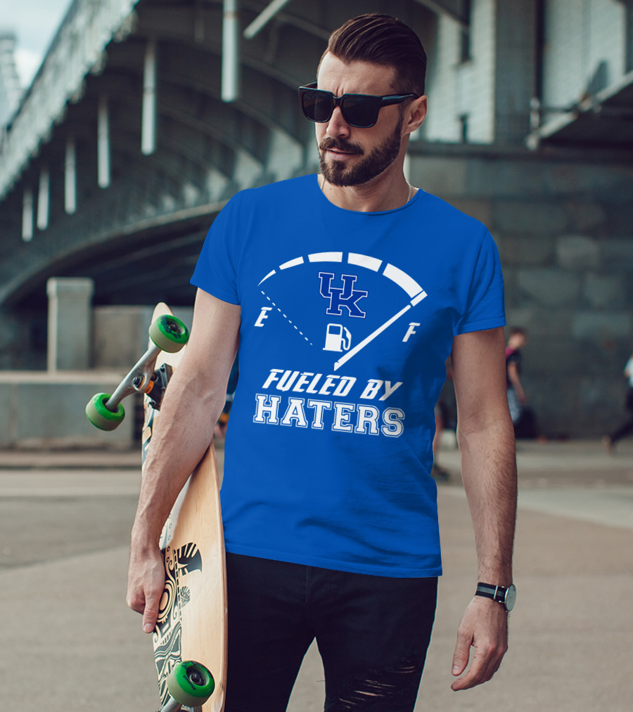 Kentucky Wildcats Fueled By Haters Gas Gauge UK T-Shirt