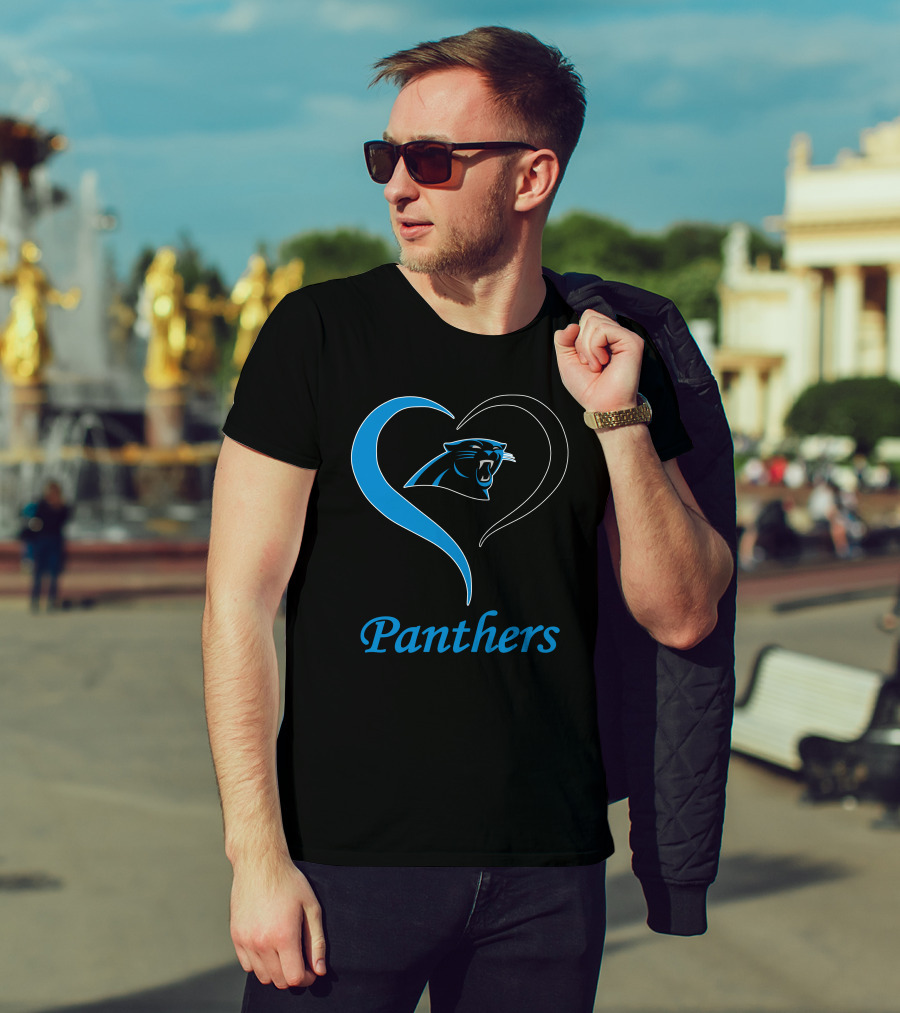 Panthers Logo Heart Symbol Carolina Panthers T-Shirt