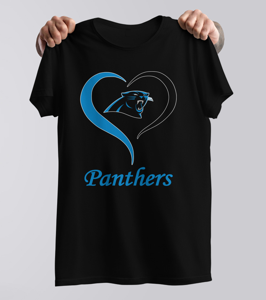 Panthers Logo Heart Symbol Carolina Panthers T-Shirt