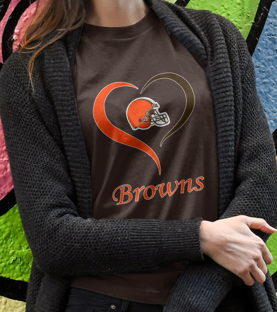 Cleveland Browns Heart Helmet Passion T-Shirt
