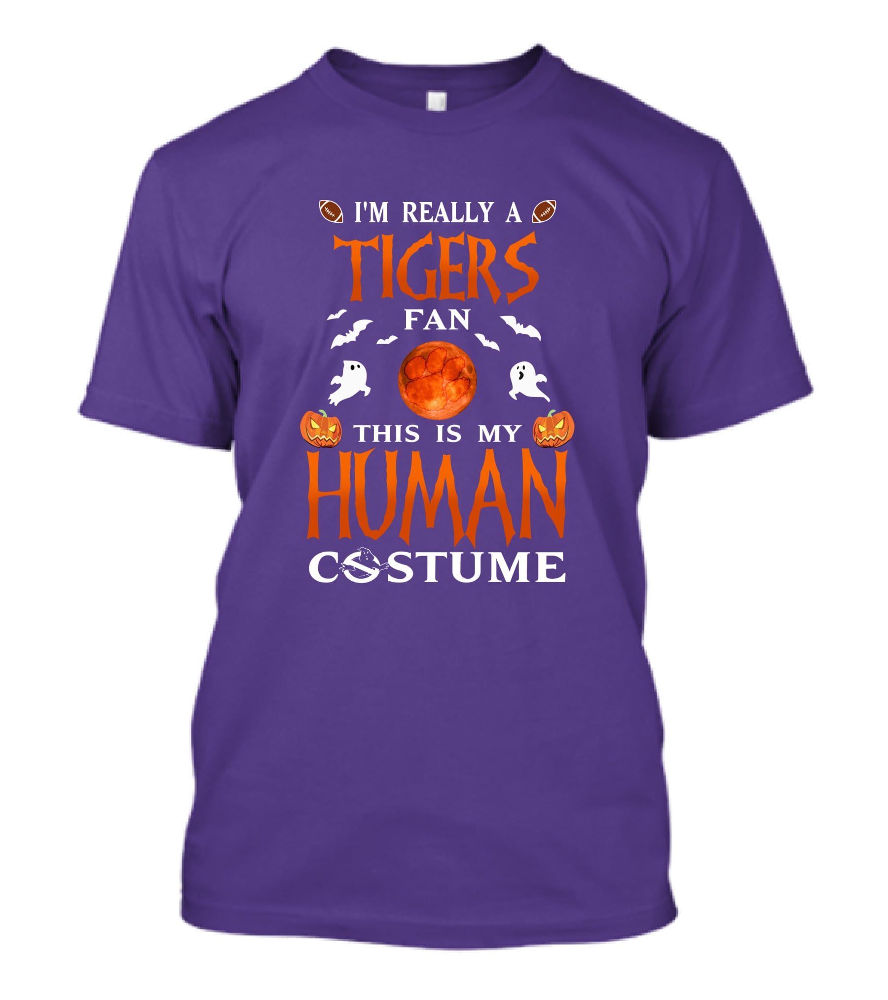I'm Really A Clemson Tigers Fan This Is My Human Costume T-Shirt