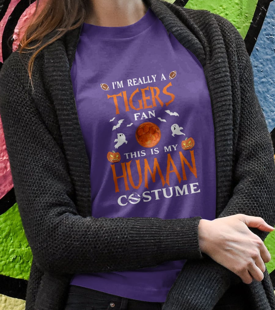 I'm Really A Clemson Tigers Fan This Is My Human Costume T-Shirt
