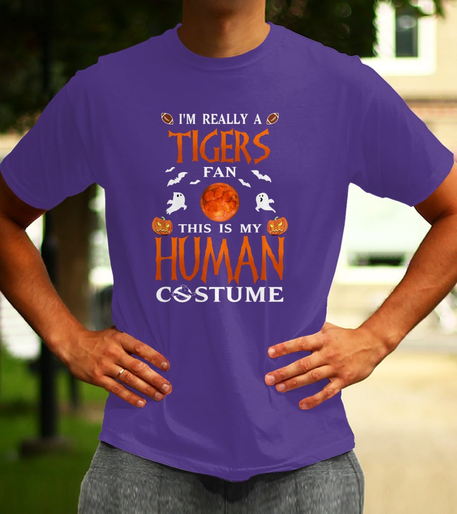 I'm Really A Clemson Tigers Fan This Is My Human Costume T-Shirt