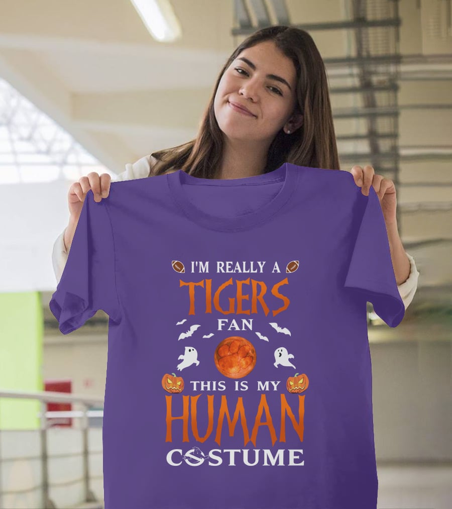 I'm Really A Clemson Tigers Fan This Is My Human Costume T-Shirt
