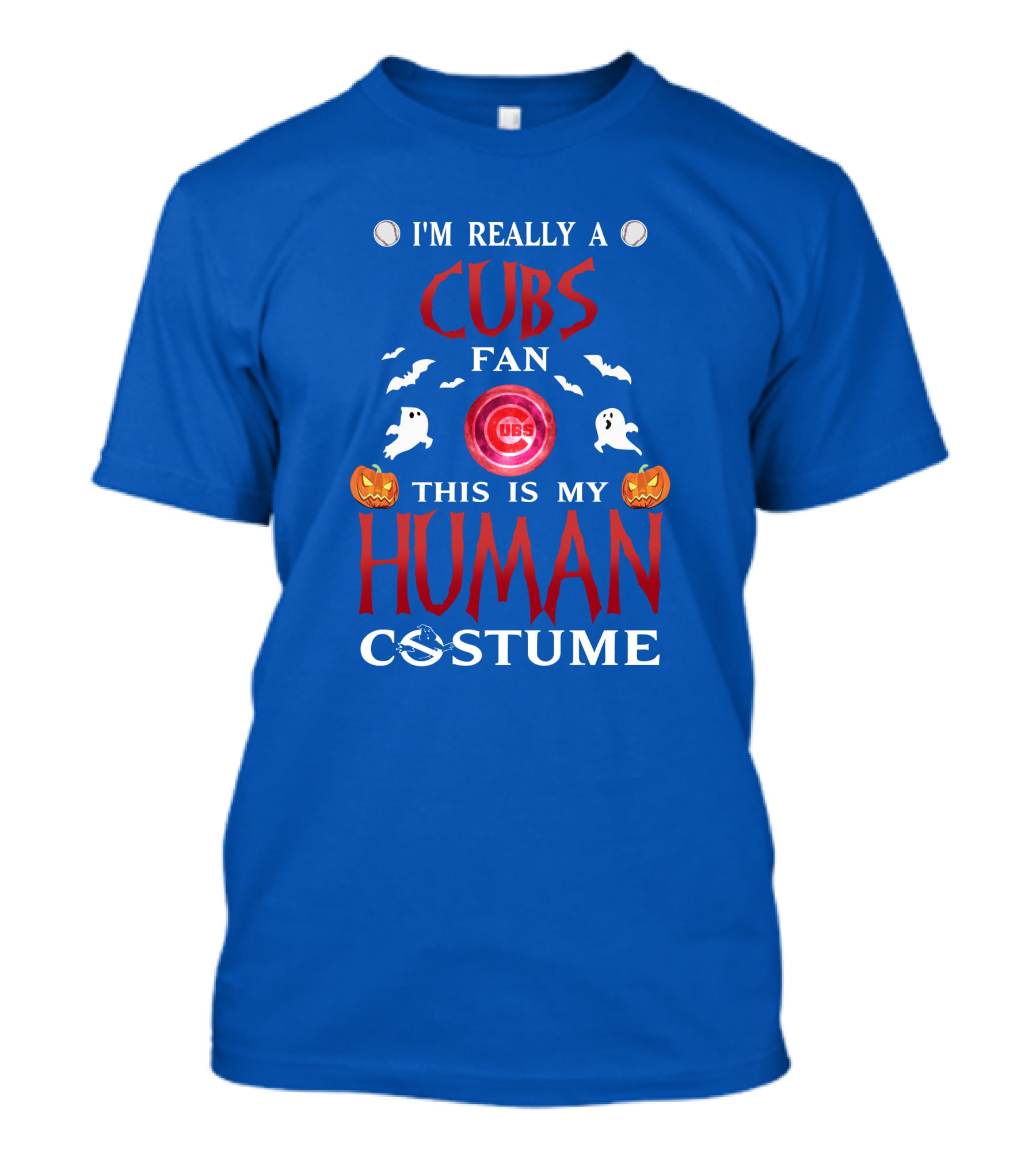 I'm Really A Cubs Fan This Is My Human Costume Chicago Cubs Halloween T-Shirt
